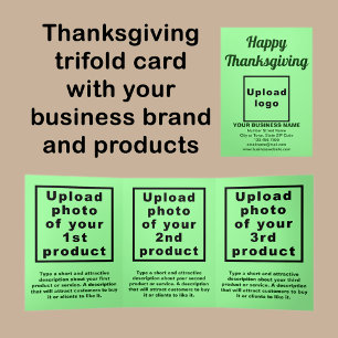 Business Thanksgiving Light Green Trifold Card