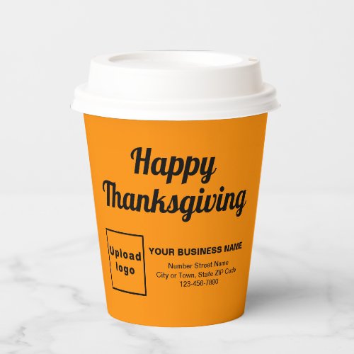 Business Thanksgiving Orange Color Paper Cup