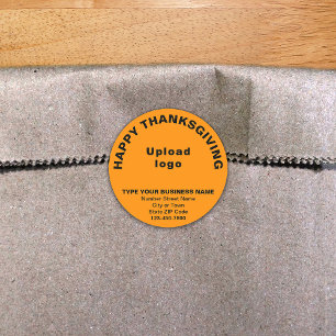 Business Thanksgiving Orange Round Sticker