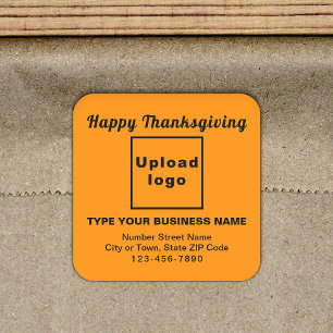 Business Thanksgiving Orange Square Sticker
