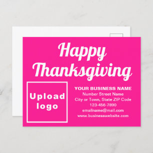 Business Thanksgiving Pink Holiday Postcard