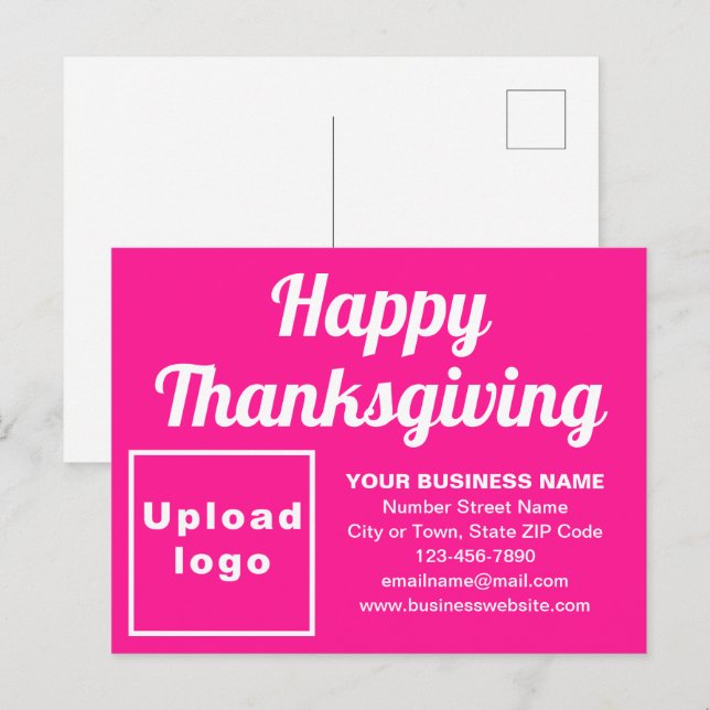 Business Thanksgiving Pink Holiday Postcard (Front/Back)
