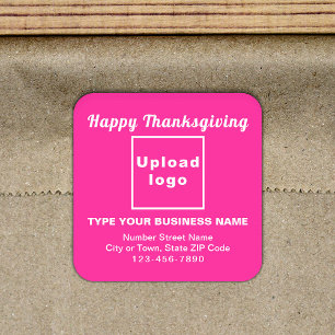 Business Thanksgiving Pink Square Sticker