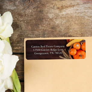 Business Thanksgiving Pumpkins Return Address Label