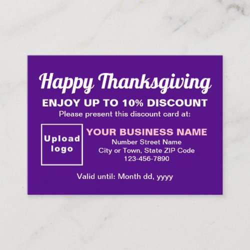 Business Thanksgiving Purple Discount Card