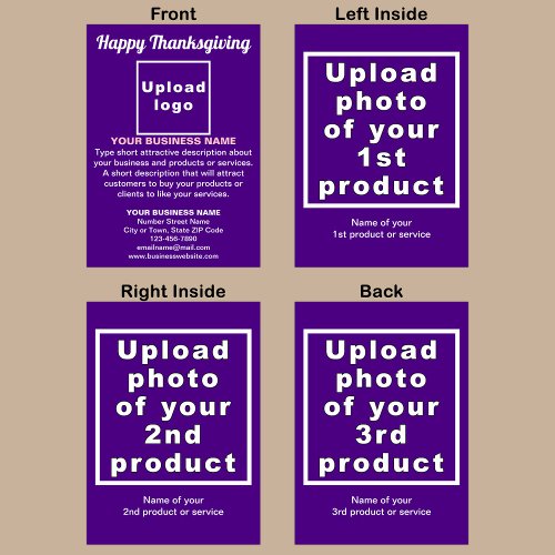 Business Thanksgiving Purple Folded Greeting Card