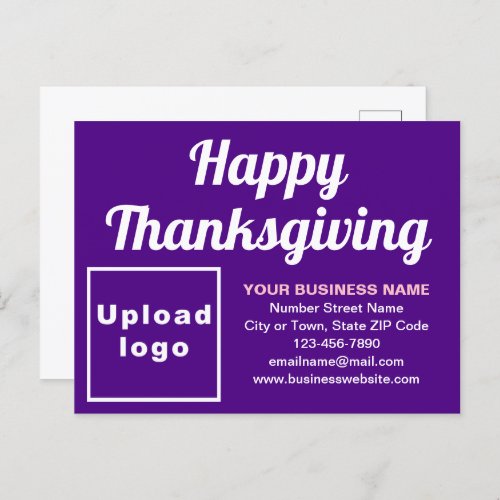 Business Thanksgiving Purple Holiday Postcard