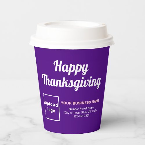 Business Thanksgiving Purple Paper Cup