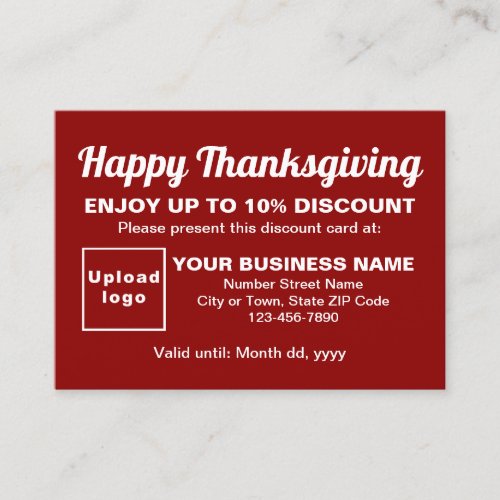 Business Thanksgiving Red Discount Card