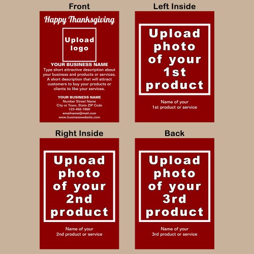 Business Thanksgiving Red Folded Greeting Card