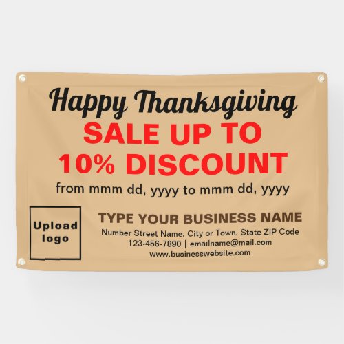Business Thanksgiving Sale on Brown Rectangle Banner