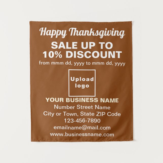 Business Thanksgiving Sale on Brown Tapestry (Front)