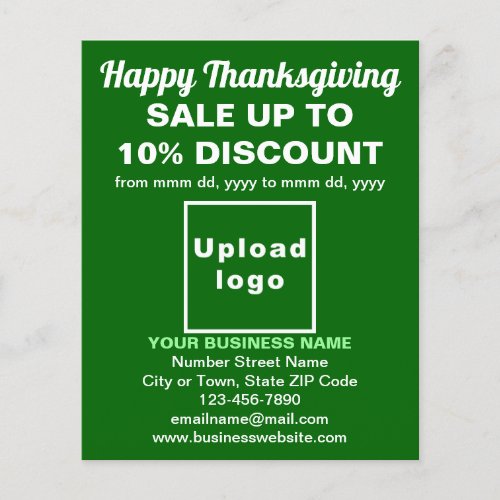 Business Thanksgiving Sale on Green Flyer