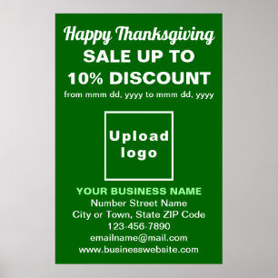 Business Thanksgiving Sale on Green Poster