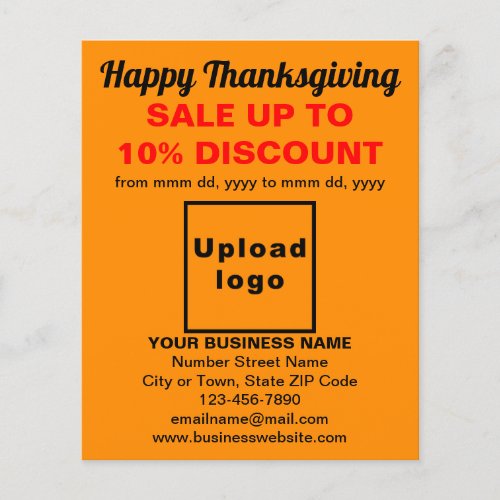 Business Thanksgiving Sale on Orange Color Flyer