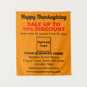 Business Thanksgiving Sale on Orange Color Tapestry