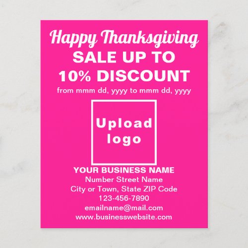 Business Thanksgiving Sale on Pink Flyer