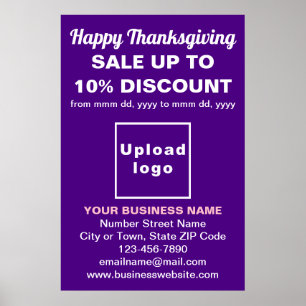 Business Thanksgiving Sale on Purple Poster