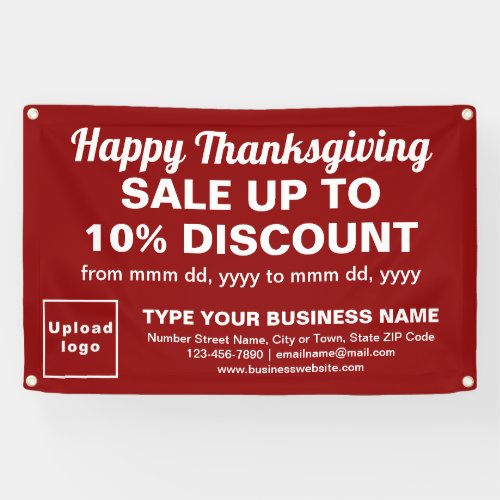 Business Thanksgiving Sale on Red Rectangle Banner