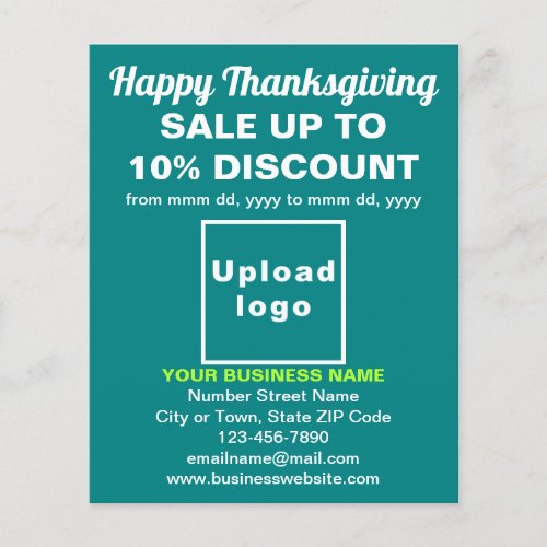 Business Thanksgiving Sale on Teal Green Flyer