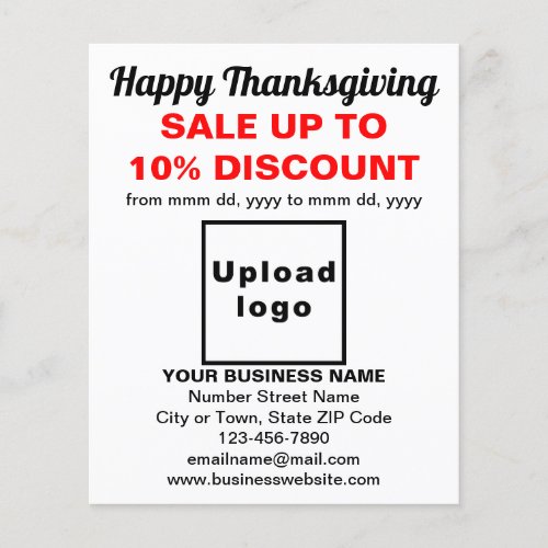 Business Thanksgiving Sale on White Flyer