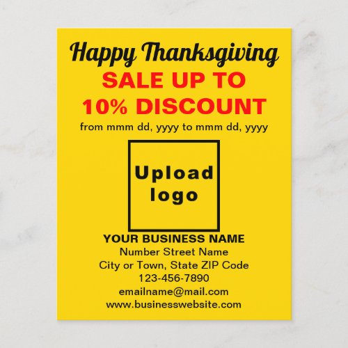 Business Thanksgiving Sale on Yellow Flyer