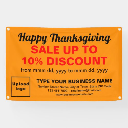 Business Thanksgiving Sale Orange Color Rectangle Banner