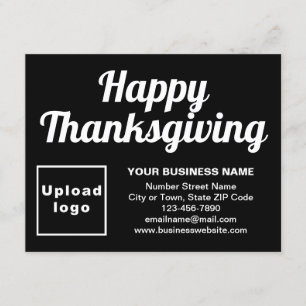 Business Thanksgiving Small Black Flat Holiday Card