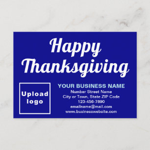 Business Thanksgiving Small Blue Flat Card
