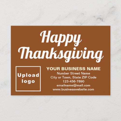 Business Thanksgiving Small Brown Flat Greeting Card