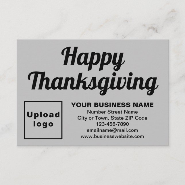 Business Thanksgiving Small Gray Flat Greeting Card (Front)