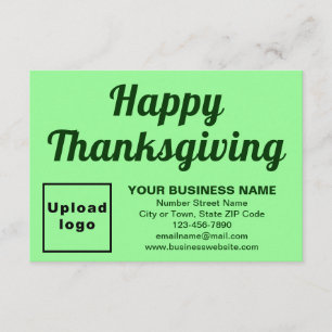 Business Thanksgiving Small Light Green Flat Card