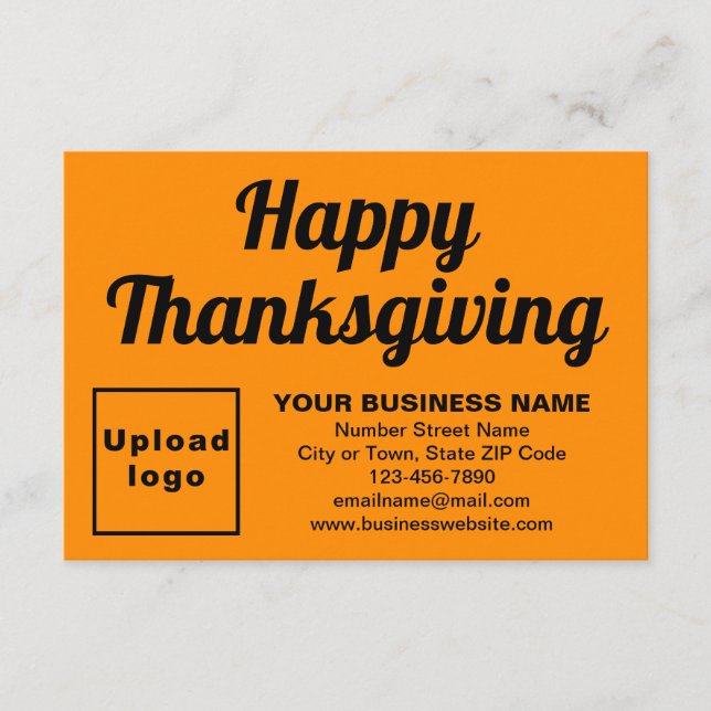 Business Thanksgiving Small Orange Flat Greeting Card (Front)