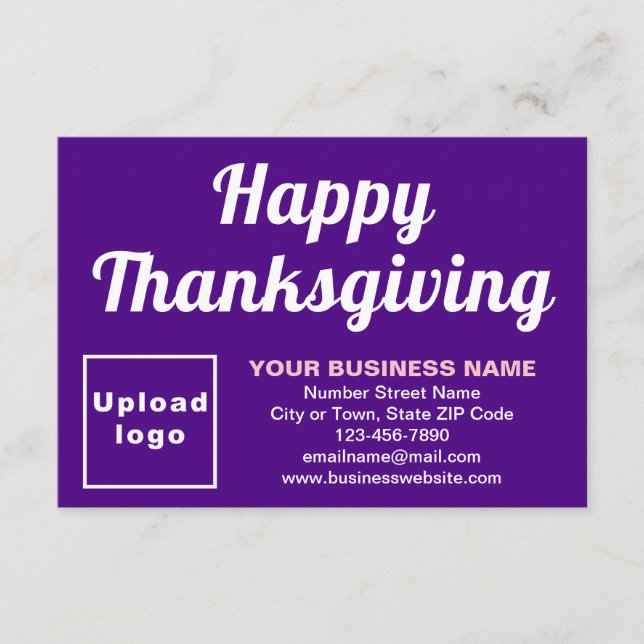 Business Thanksgiving Small Purple Flat Card (Front)