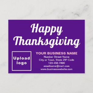 Business Thanksgiving Small Purple Flat Card