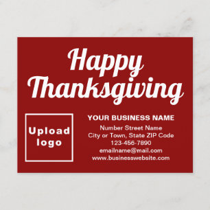 Business Thanksgiving Small Red Flat Holiday Card