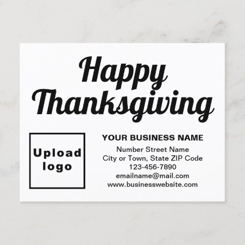 Business Thanksgiving Small White Flat Holiday Card