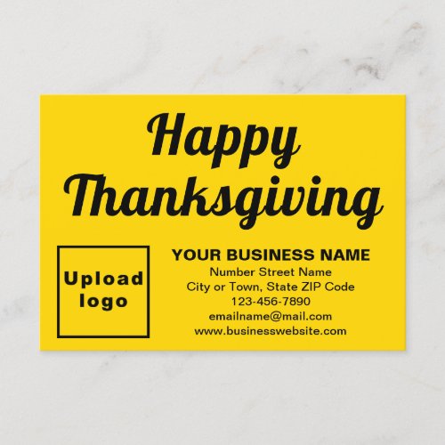 Business Thanksgiving Small Yellow Flat Card