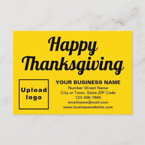 Business Thanksgiving Small Yellow Flat Greeting Card