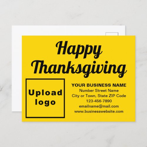 Business Thanksgiving Yellow Holiday Postcard
