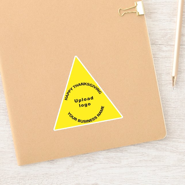 Business Thanksgiving Yellow Triangle Vinyl Sticker (Notebook)