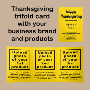 Business Thanksgiving Yellow Trifold Card