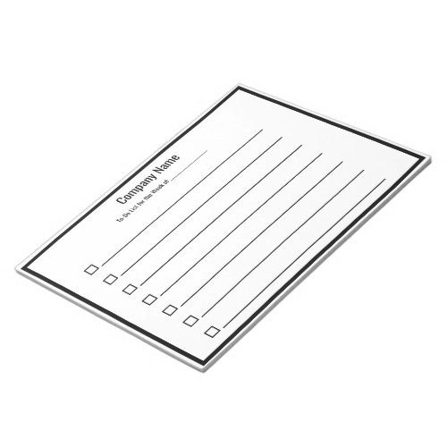 Business To_Do List Black and White Template Notepad