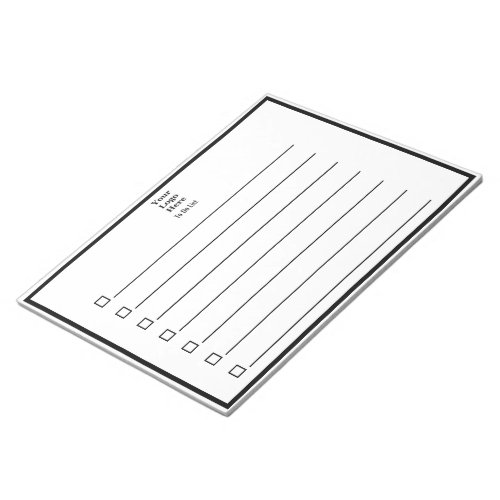 Business To_Do List Black and White Your Logo Here Notepad