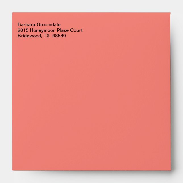 Business Traditional Coral Pink Envelope (Front)