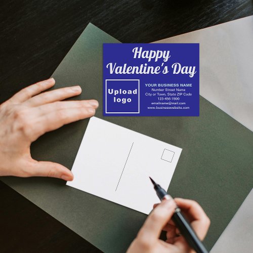Business Valentine Blue Holiday Postcard