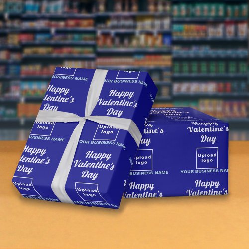 Business Valentine Blue Wrapping Paper