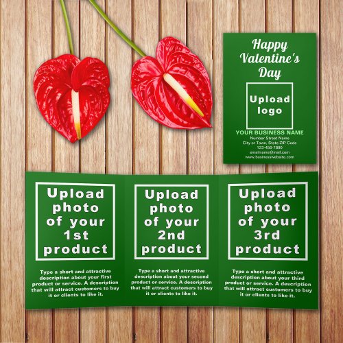 Business Valentine Green Trifold Card