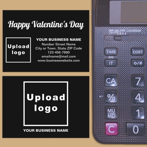 Business Valentine Greeting on Black Enclosure Card