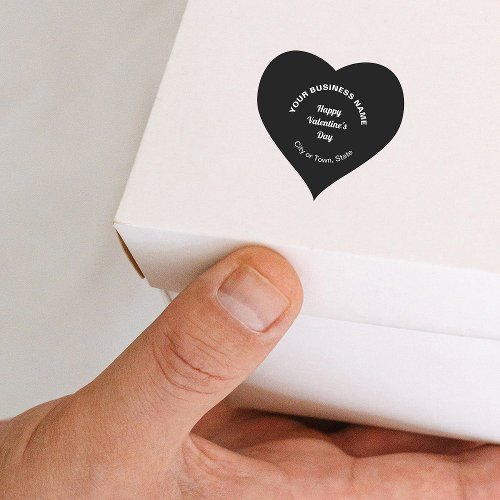 Business Valentine Greeting on Black Heart Sticker